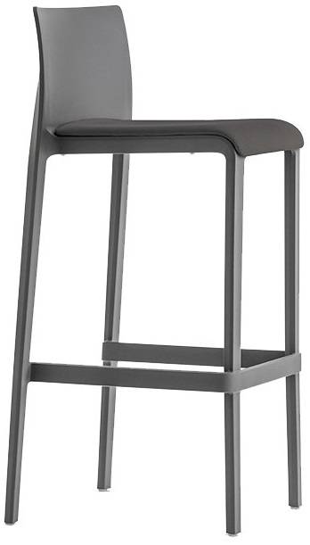 Стул пластиковый барный с мягким сиденьем Volt антрацит, темно-серый 470х480х1000 мм Стул пластиковый барный с мягким сиденьем Volt антрацит, темно-серый 470х480х1000 мм