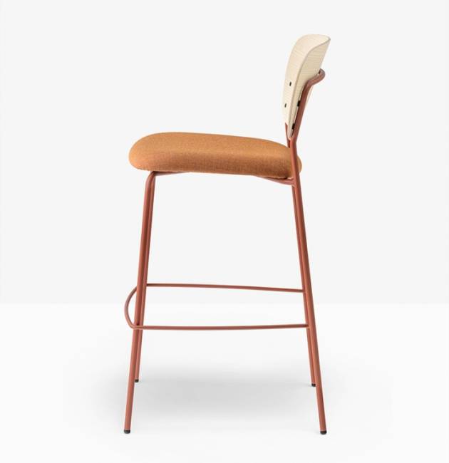 Стул барный с обивкой Jazz терракотовый, беленый ясень, оранжевый 475х525х1010 мм Стул барный с обивкой Jazz терракотовый, беленый ясень, оранжевый 475х525х1010 мм