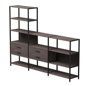 Набор стеллажных систем №11 Everprof EVO 2440x385x1840 Дуб Пасадена/Черный